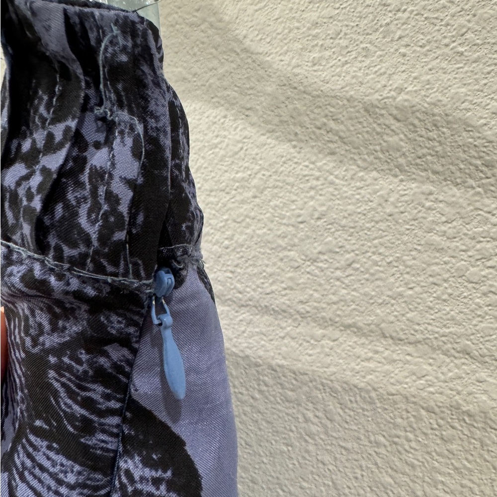 Anthropologie Blue Floral A-Line Skirt - Picture 5 of 16